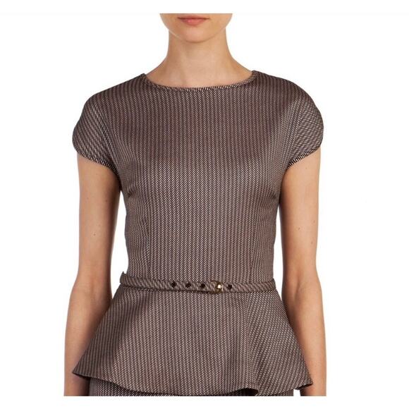 Ted Baker - Adrienn Sleeveless Peplum Top with Belt - Size 1 Shirt - Picture 1 of 8